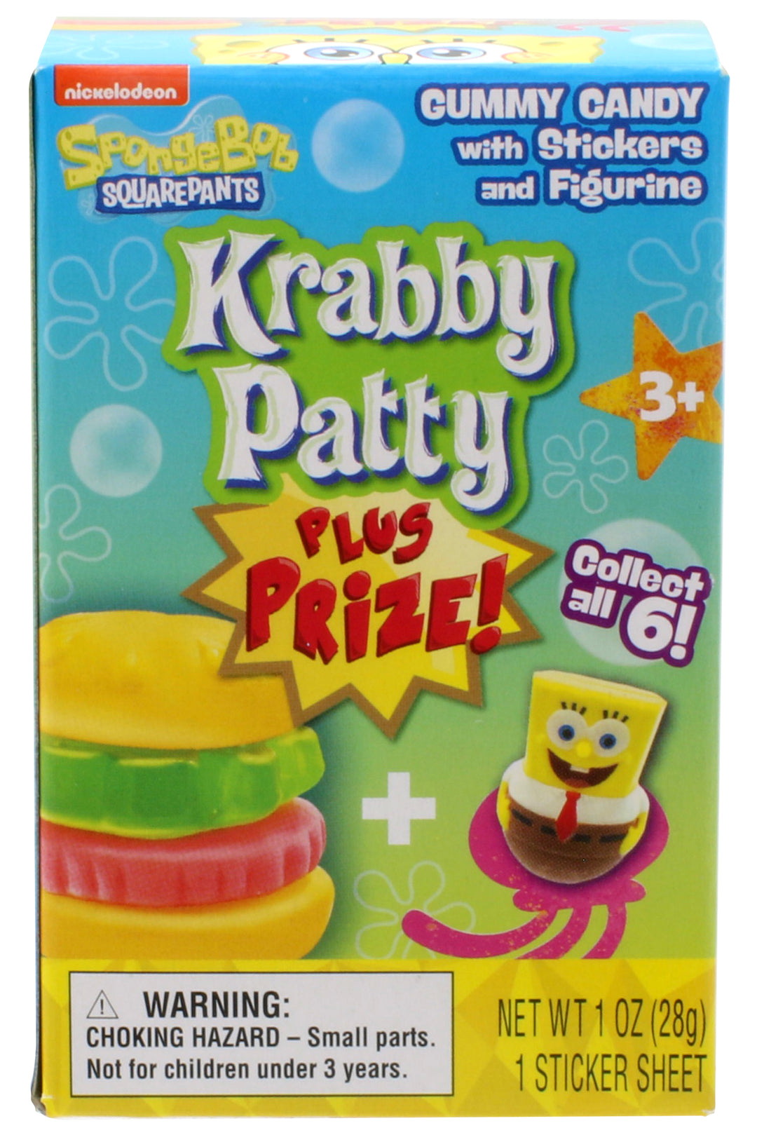 Frankford Candy Krabby Patty Plus Prize Gummy Candy Box-1 oz.-8/Box-12/Case