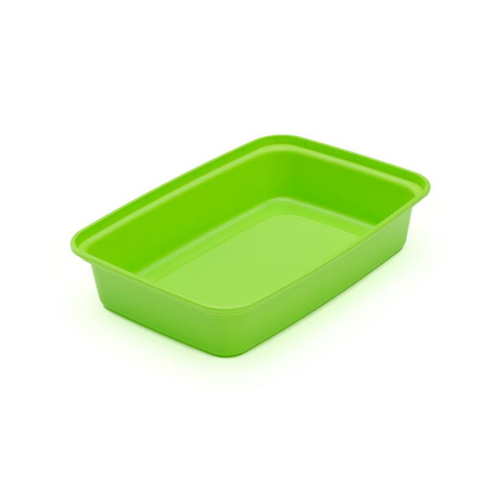 Cubeware 16 oz. Rectangular Green Container With Clear Lid-150 Set-1/Case