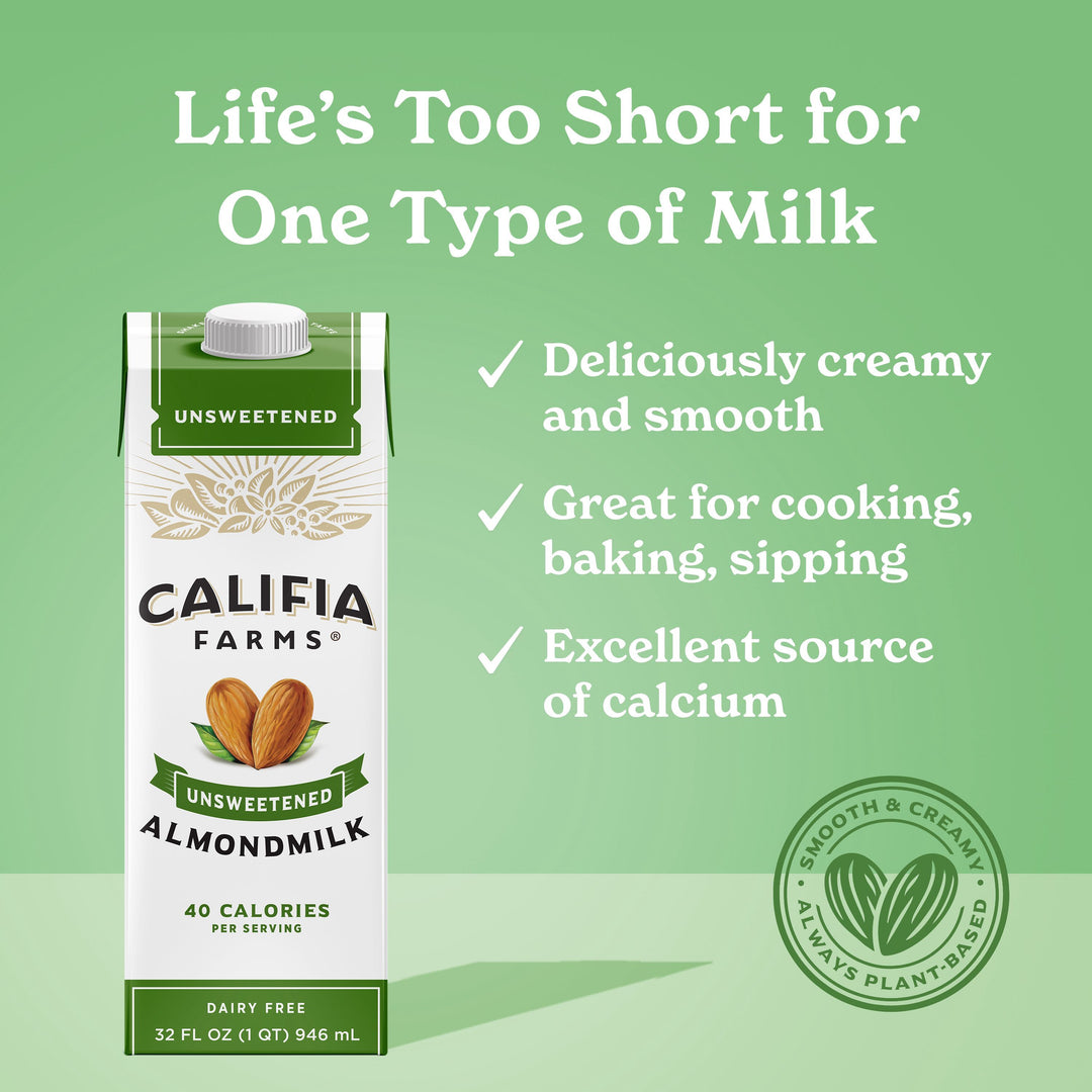 Califia Farms Unsweetened Almond Milk-32 fl. oz.-6/Case