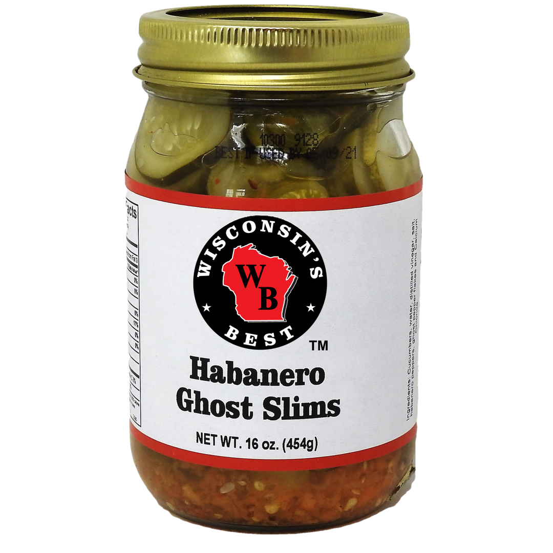 Wisconsins Best Habanero Ghost Slims Pickle Jar-16 oz.-12/Case