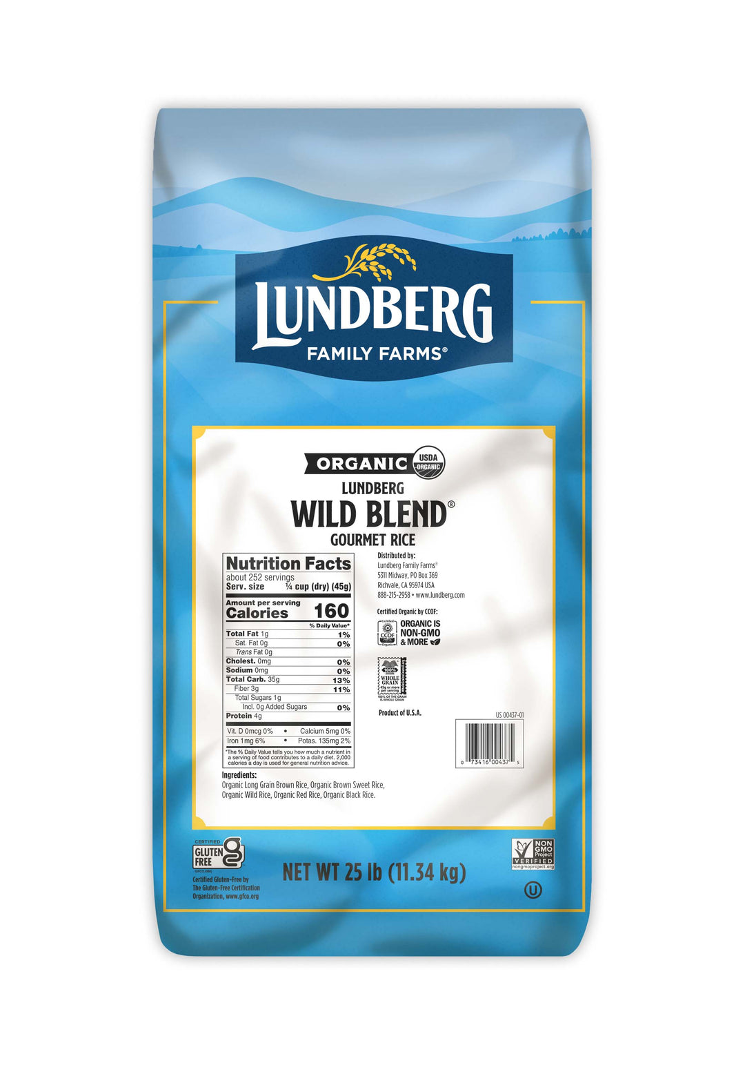 Lundberg Family Farms Organic Wild Blend Rice-25 lbs.