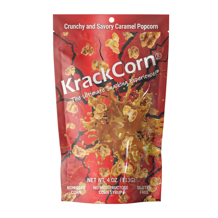 Krackcorn Caramel Flavored Popcorn Personal Size-4 oz.-12/Case