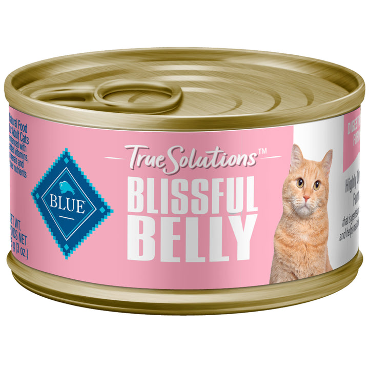 Blue Buffalo True Solutions Blissful Belly Natural Digestive Care Adult Cat Indoor Chicken Dry Food Canned-3 oz.-24/Case