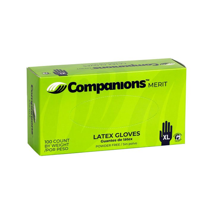 Companions Merit Latex Powder Free Extra Large Glove-100 Each-100/Box-4/Case