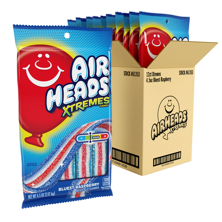 Airheads Xtremes Sweetly Candy Belts Peg Bag-4.5 oz.-12/Case
