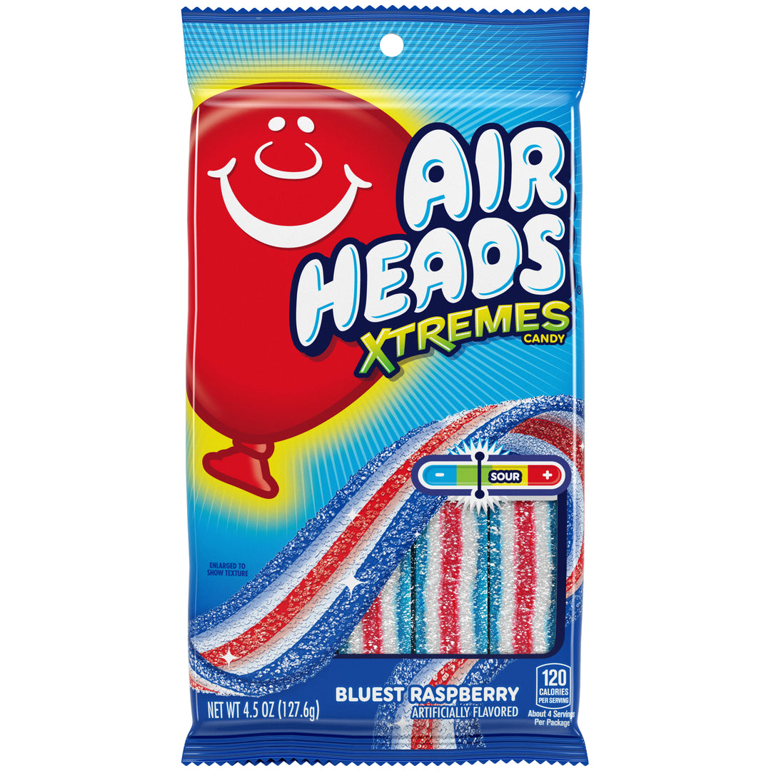 Airheads Xtremes Sweetly Candy Belts Peg Bag-4.5 oz.-12/Case