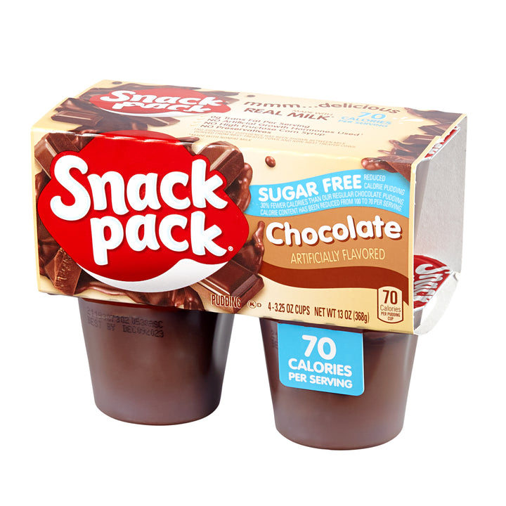 Snack Pack Pudding Sugar Free Chocolate-13 oz.-12/Case