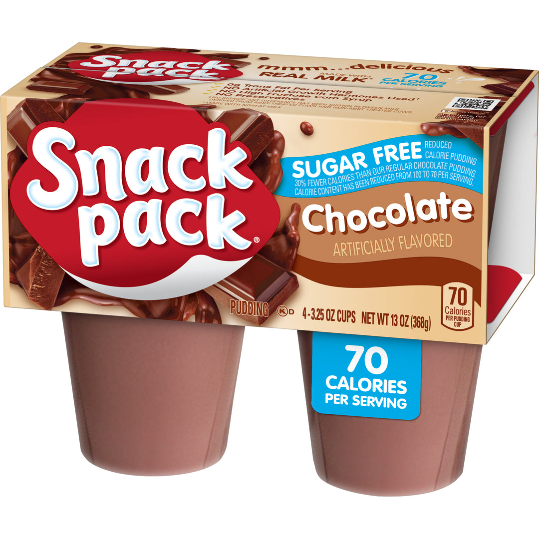 Snack Pack Pudding Sugar Free Chocolate-13 oz.-12/Case