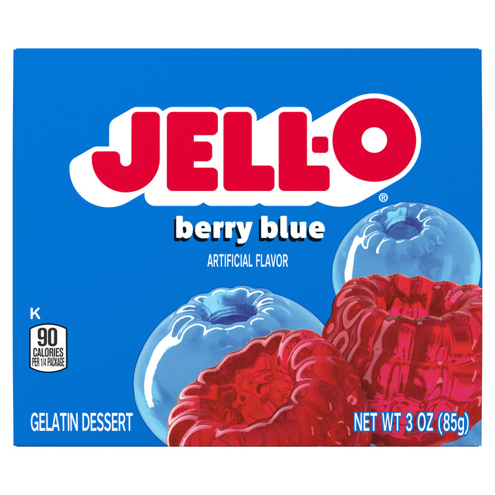 Jell-O Berry Blue Flavored Gelatin Mix-3 oz.-24/Case