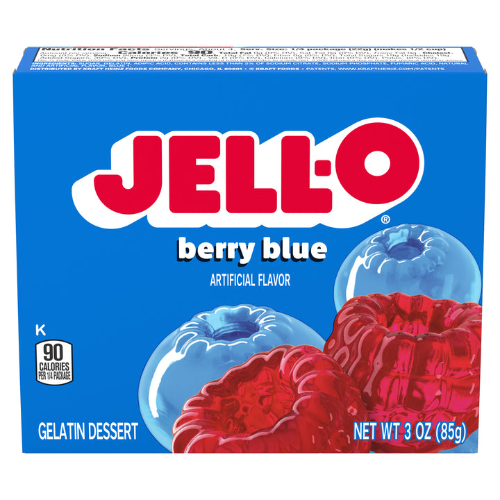 Jell-O Berry Blue Flavored Gelatin Mix-3 oz.-24/Case