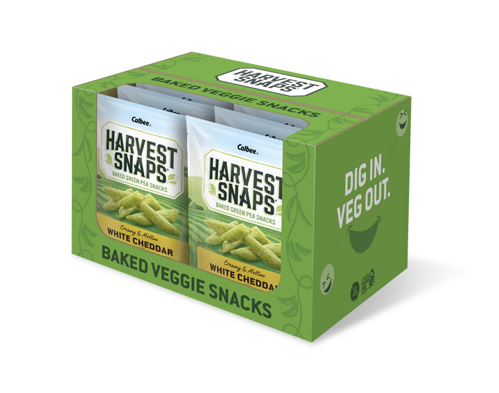 Harvest Snaps Green Pea Snack Crisps White Cheddar Case-3 oz.-12/Case