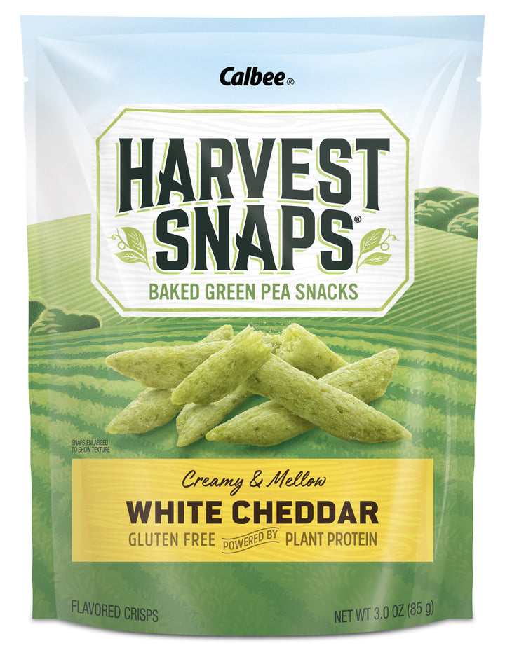 Harvest Snaps Green Pea Snack Crisps White Cheddar Case-3 oz.-12/Case