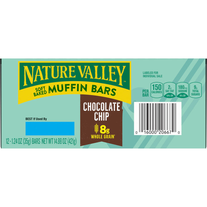 Nature Valley Soft-Baked Chocolate Chip Muffin Bars-1.24 oz.-12/Box-4/Case