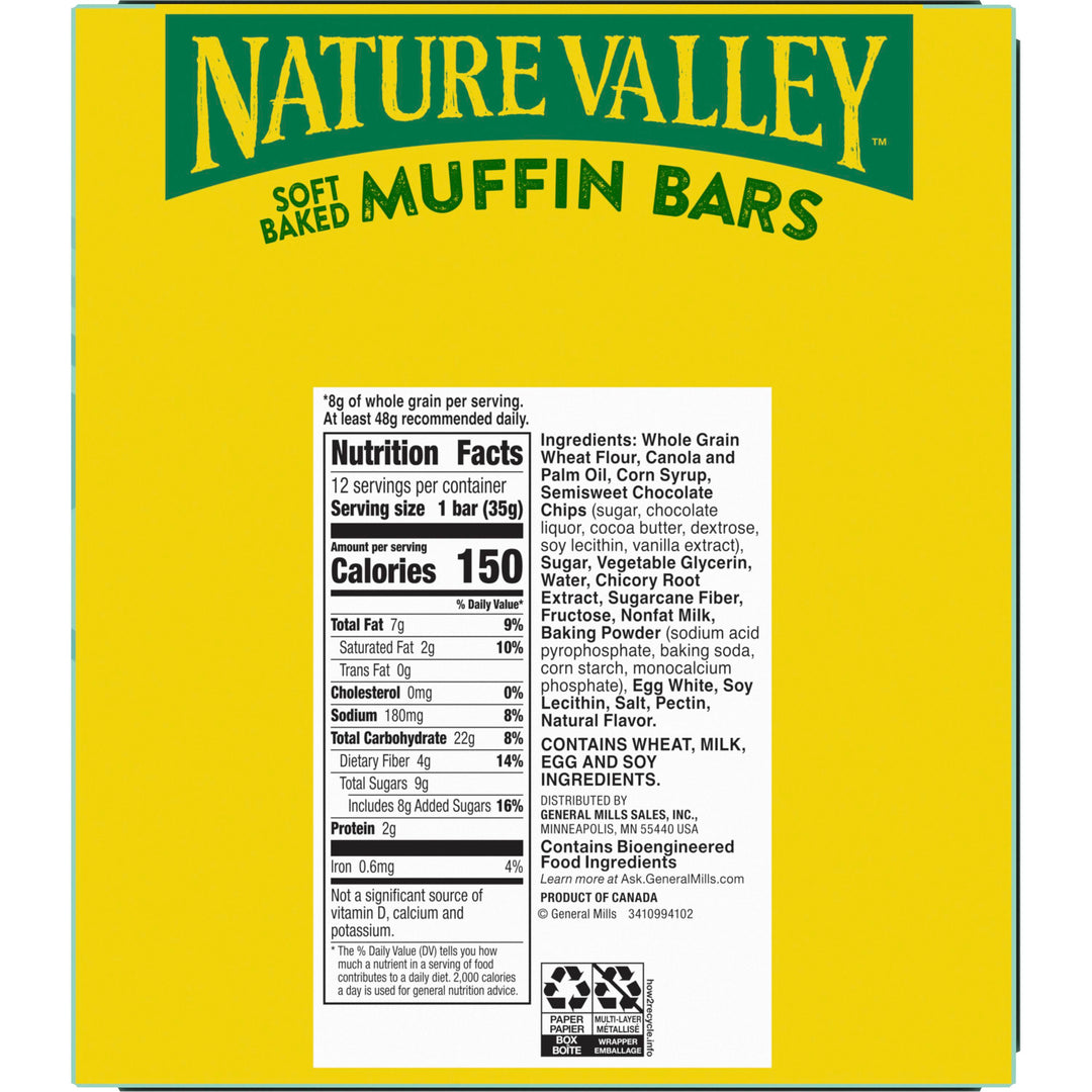Nature Valley Soft-Baked Chocolate Chip Muffin Bars-1.24 oz.-12/Box-4/Case