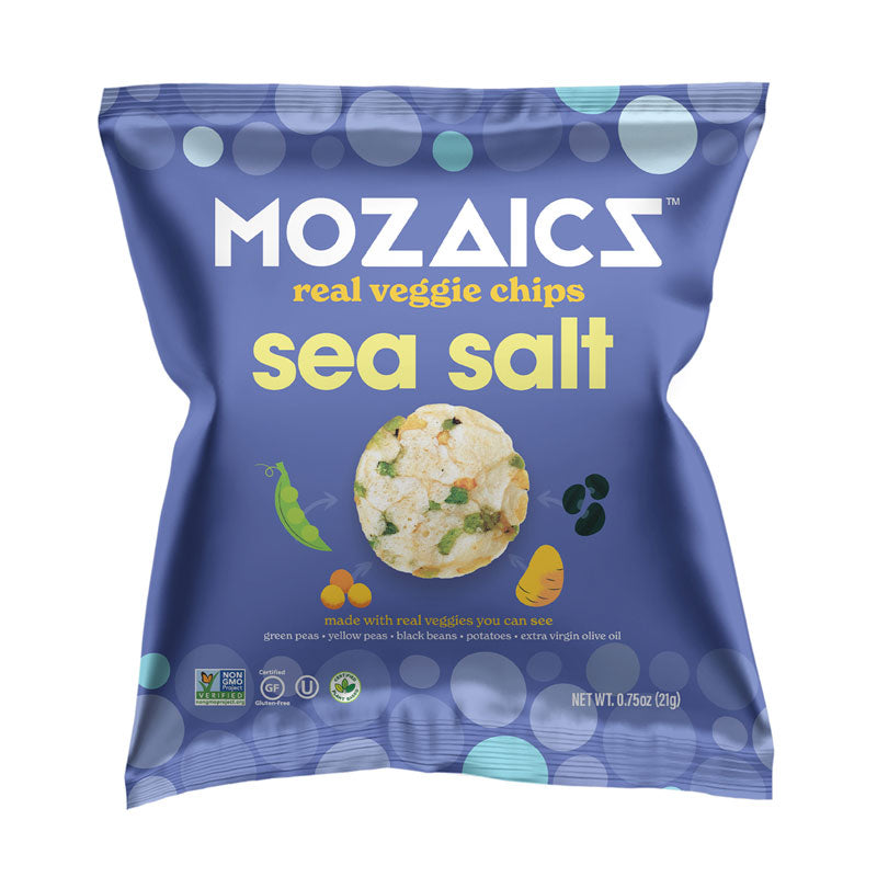 Mozaics Sea Salt Real Veggie Chips Single Serve Bag-0.75 oz.-20/Case