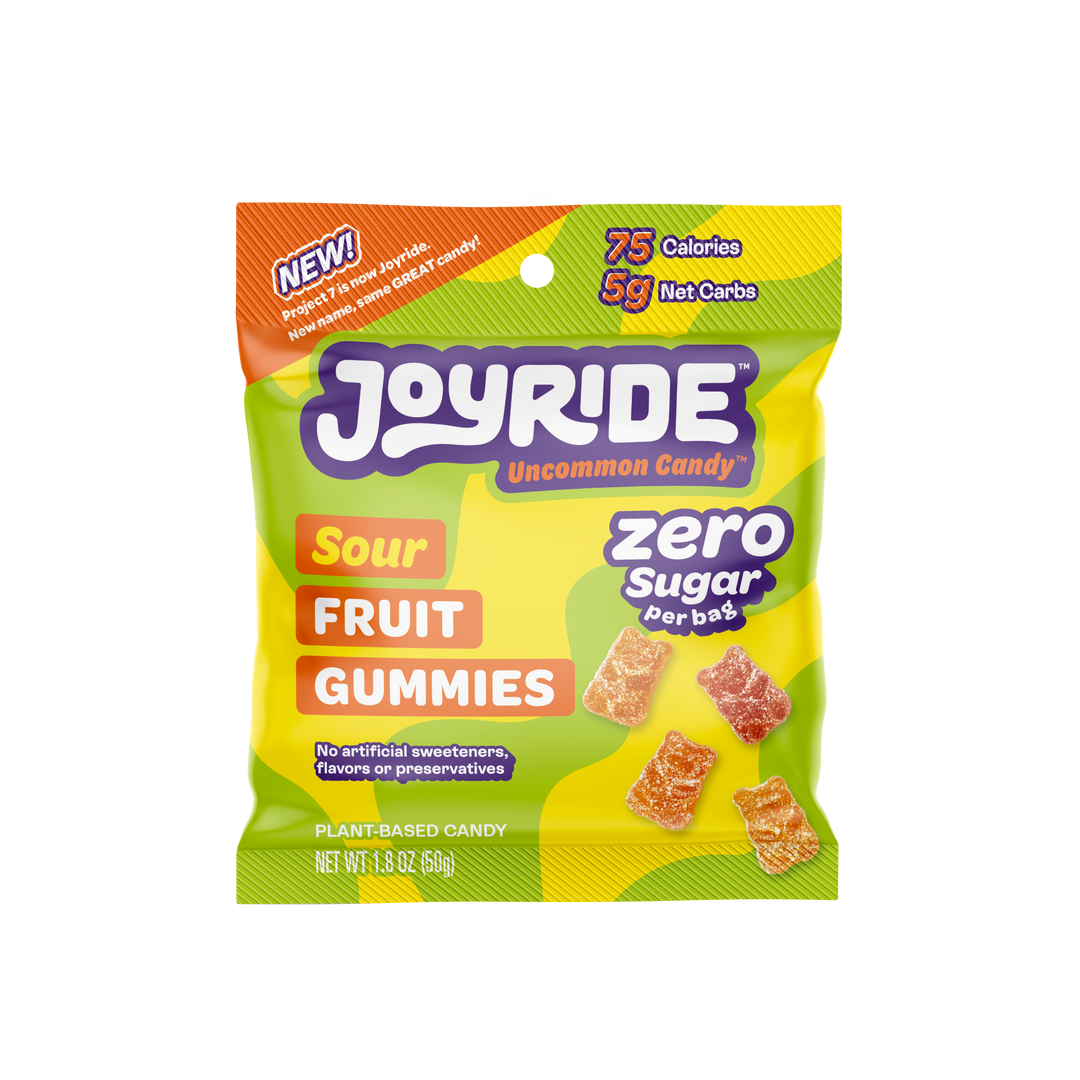 Joyride Zero Sugar Sour Fruit Gummies Case-1.8 oz.-8/Box-8/Case