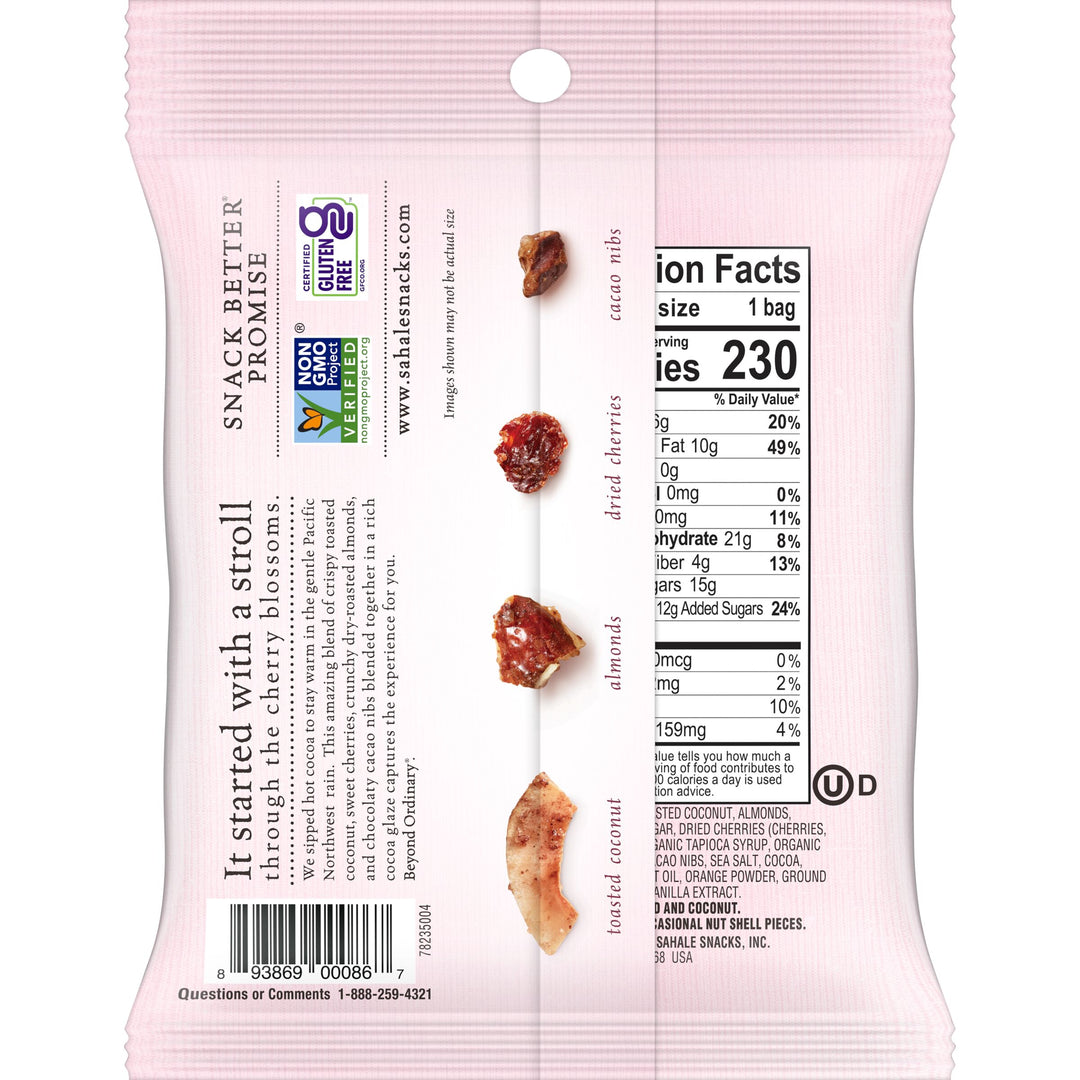 Sahale Cherry Cocoa Almond Coconut Snack Mix-1.5 oz.-18/Case