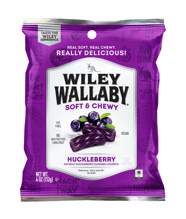Wiley Wallaby Huckleberry Licorice-4 oz.-12/Case