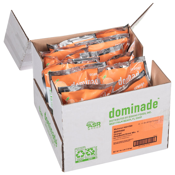Domino Dominade Orange Powdered Drink Mix Pouches-21.6 oz.-12/Case
