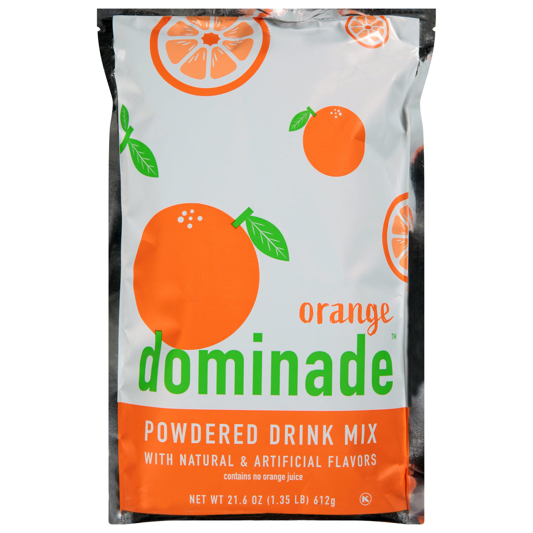 Domino Dominade Orange Powdered Drink Mix Pouches-21.6 oz.-12/Case