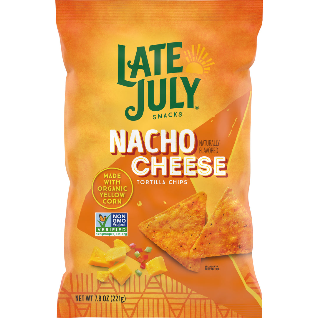 Late July Clasico Nacho Cheese Tortilla Chips-7.8 oz.-12/Case