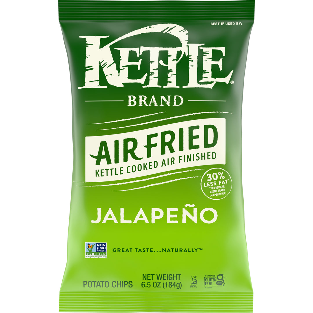 Kettle Foods Potato Chips-Air Fried Jalapeno Kettle Chips-6.5 oz.-12/Case