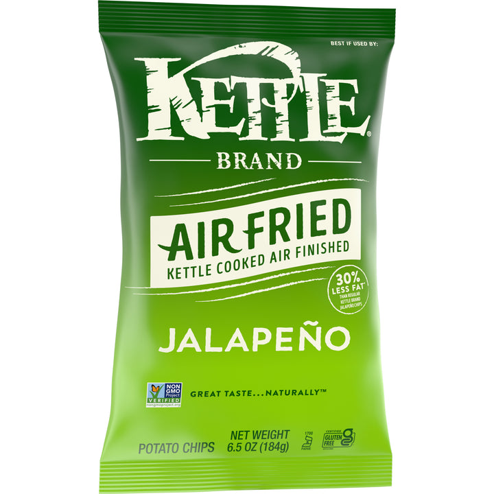 Kettle Foods Potato Chips-Air Fried Jalapeno Kettle Chips-6.5 oz.-12/Case