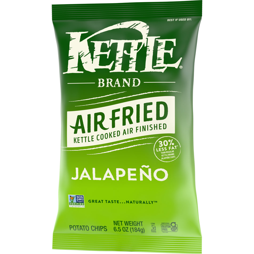 Kettle Foods Potato Chips-Air Fried Jalapeno Kettle Chips-6.5 oz.-12/Case