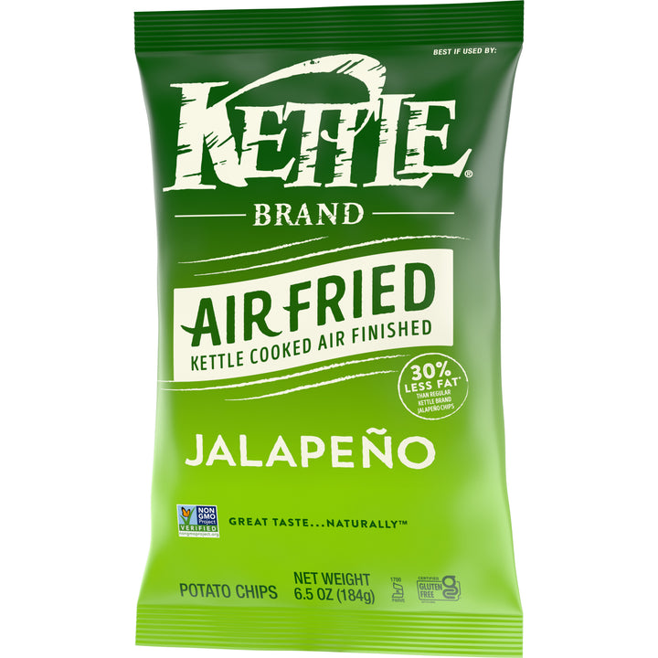 Kettle Foods Potato Chips-Air Fried Jalapeno Kettle Chips-6.5 oz.-12/Case