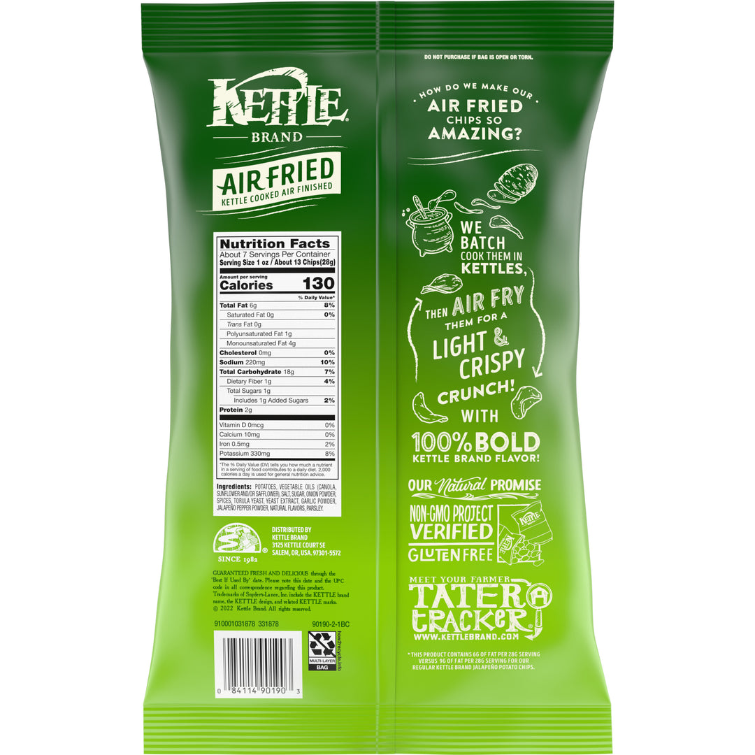 Kettle Foods Potato Chips-Air Fried Jalapeno Kettle Chips-6.5 oz.-12/Case