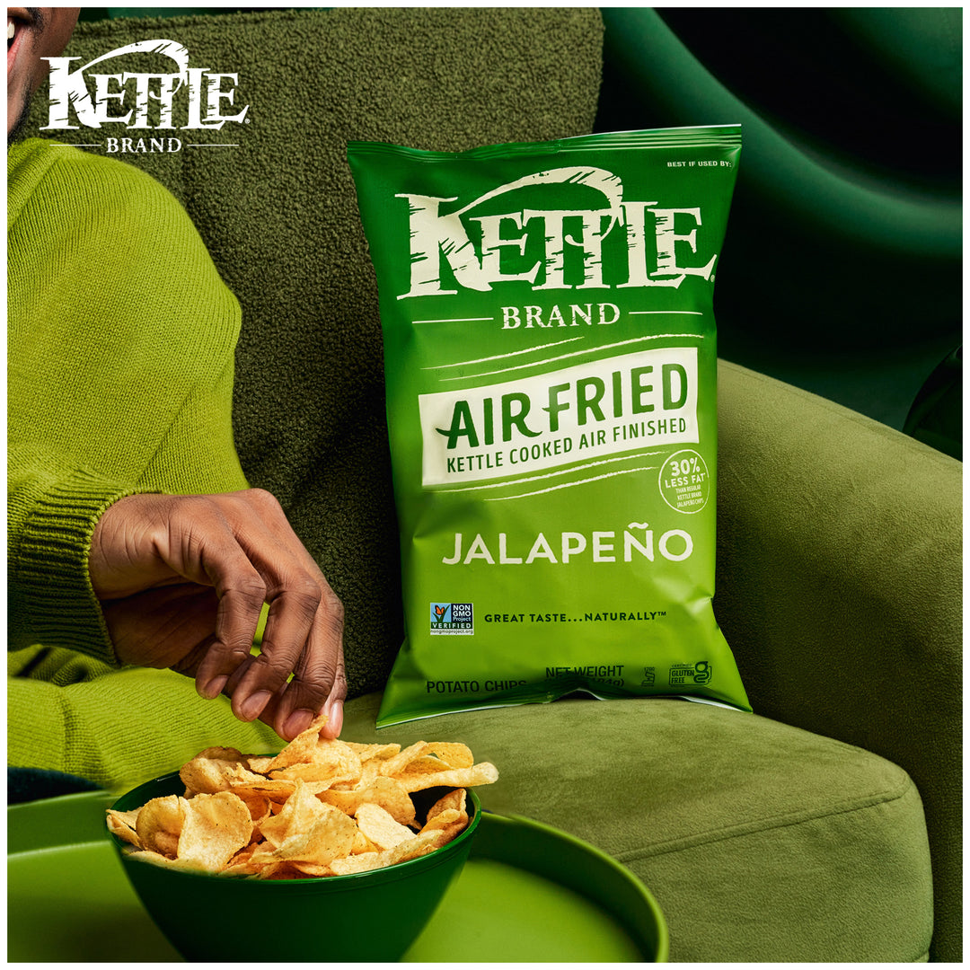 Kettle Foods Potato Chips-Air Fried Jalapeno Kettle Chips-6.5 oz.-12/Case