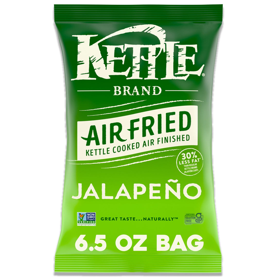 Kettle Foods Potato Chips-Air Fried Jalapeno Kettle Chips-6.5 oz.-12/Case