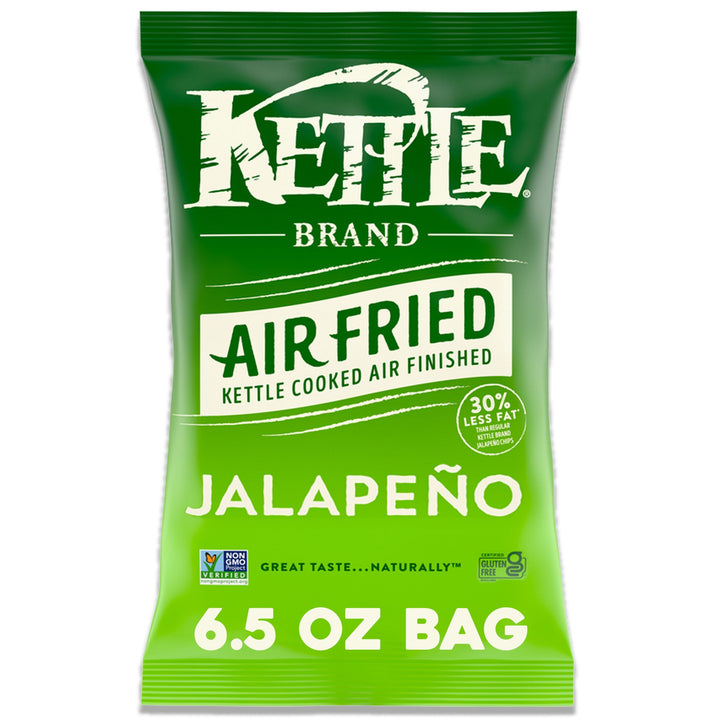 Kettle Foods Potato Chips-Air Fried Jalapeno Kettle Chips-6.5 oz.-12/Case