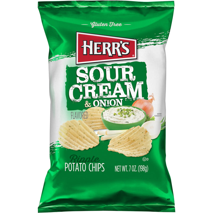 Herr Brands Sour Cream & Onion Chips-7 oz.-12/Case