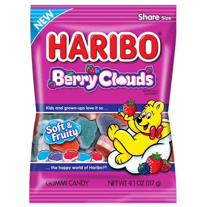 Haribo Berry Clouds Gummy Bears-4 oz.-12/Case