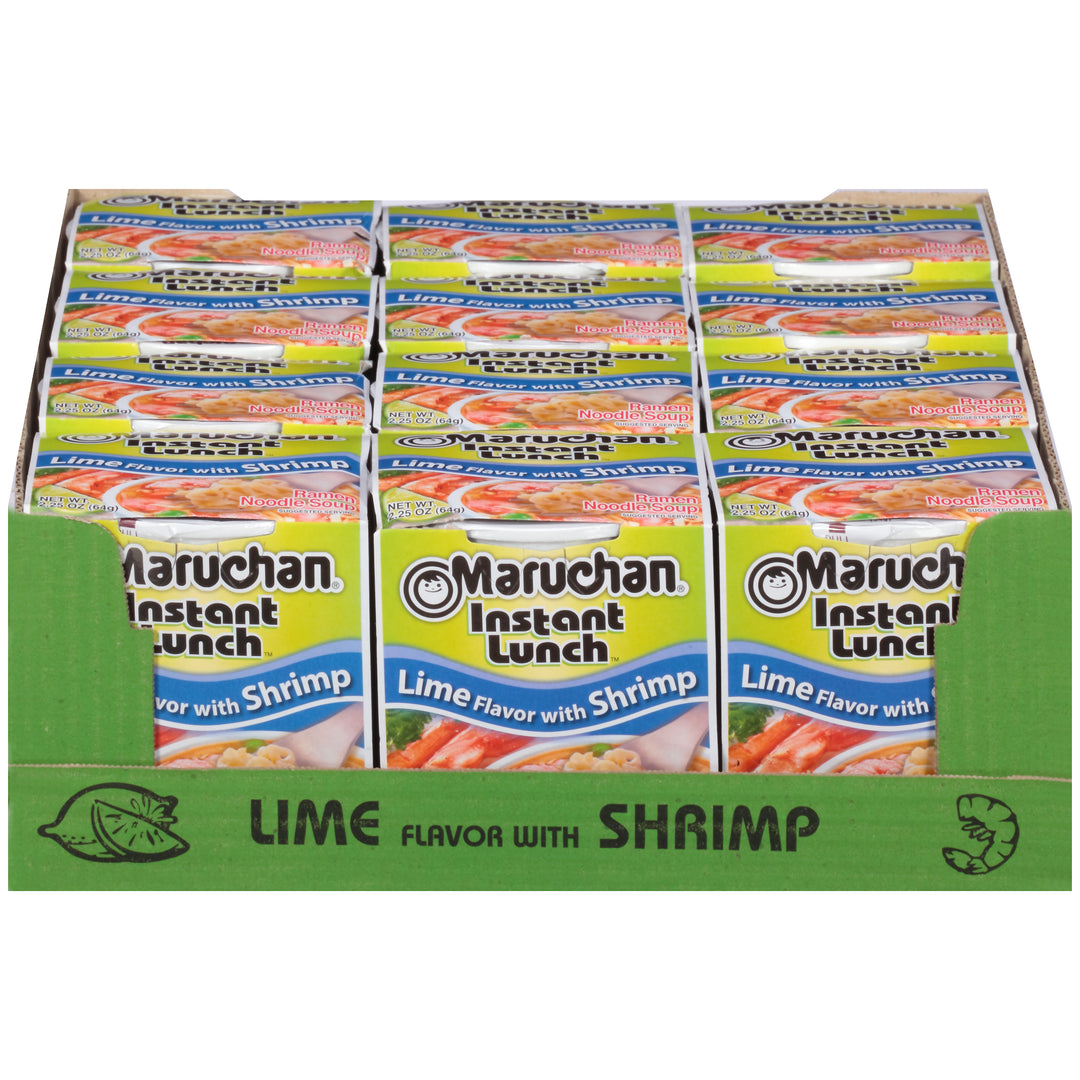 Maruchan Instant Lime Shrimp Flavored Ramen Noodle Soup-2.25 oz.-12/Case
