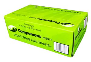 Companions Merit Aluminum Foil Sheets 9X10.75 51 Standard Gauge Foodservice-500 Count-6/Case