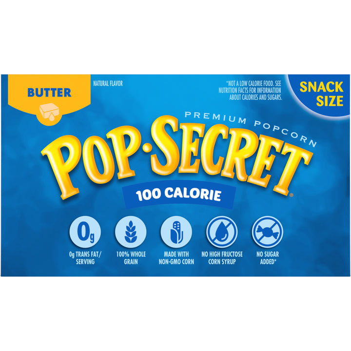 Pop Secret Microwave Popcorn-100 Calorie Butter Flavor-Snack Bags-13.4 oz.-4/Case