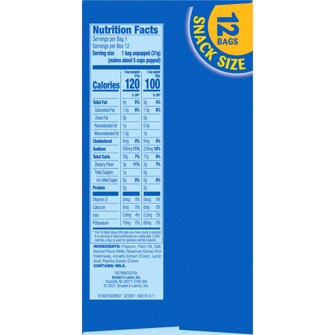 Pop Secret Microwave Popcorn-100 Calorie Butter Flavor-Snack Bags-13.4 oz.-4/Case
