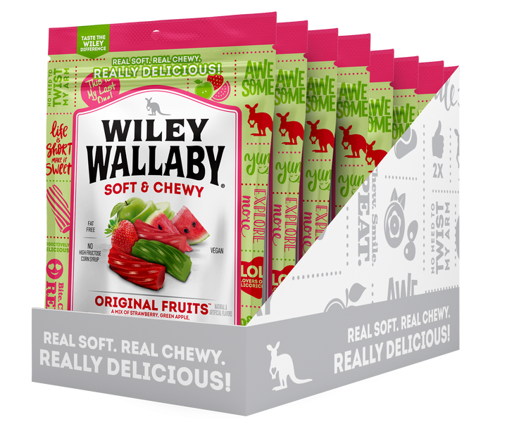 Wiley Wallaby Original Fruits Licorice-7.05 oz.-8/Case