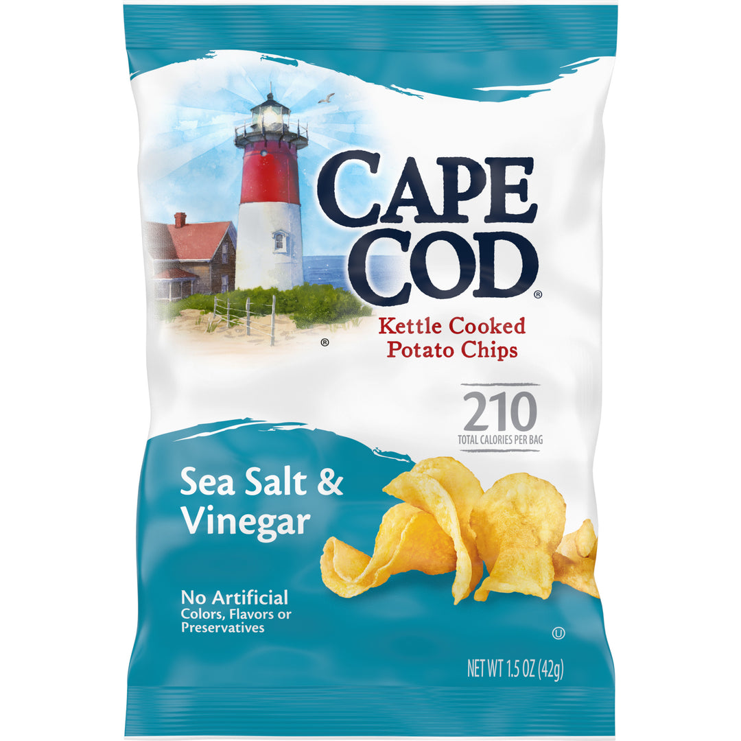 Cape Cod Sea Salt & Vinegar Kettle Chips-1.5 oz.-56/Case