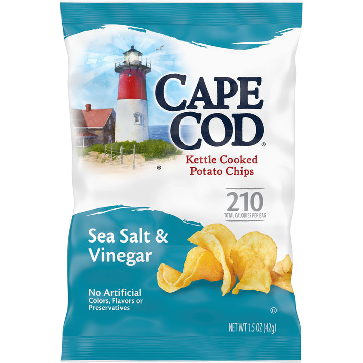 Cape Cod Sea Salt & Vinegar Kettle Chips-1.5 oz.-56/Case