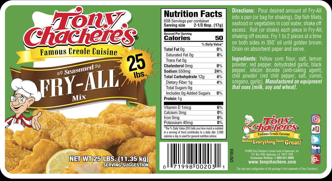 Tony Chachere's Creole Foods Fry All Mix-25 lbs.