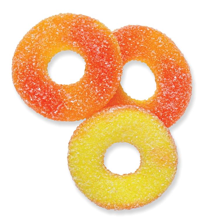 Trolli Candy Peachie O's Gummy Candy-80 oz.-6/Case