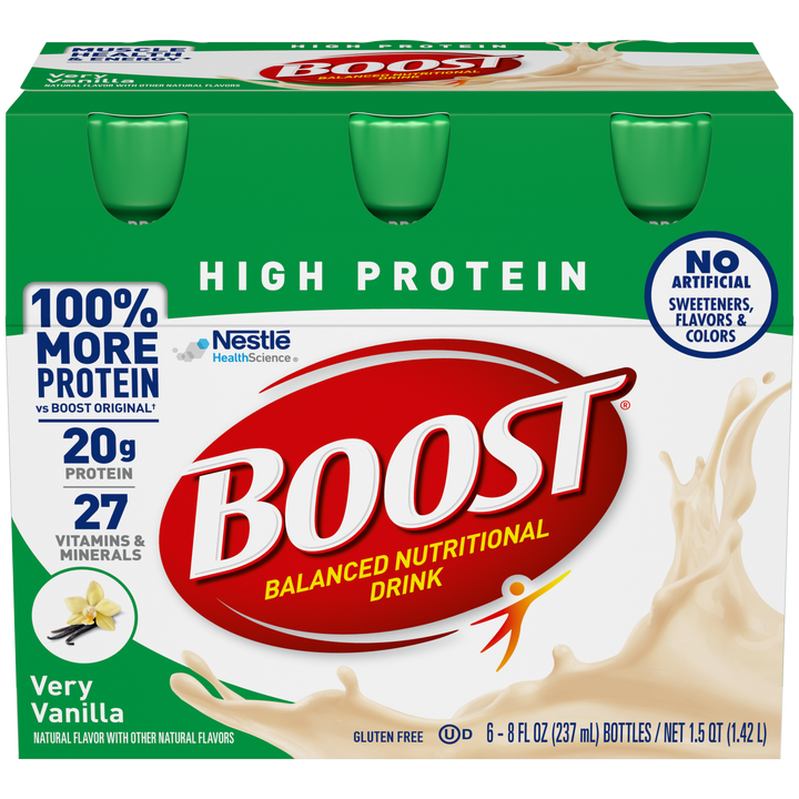 Boost High Protein Vanilla Nutritional Beverage-8 fl. oz.-6/Box-4/Case