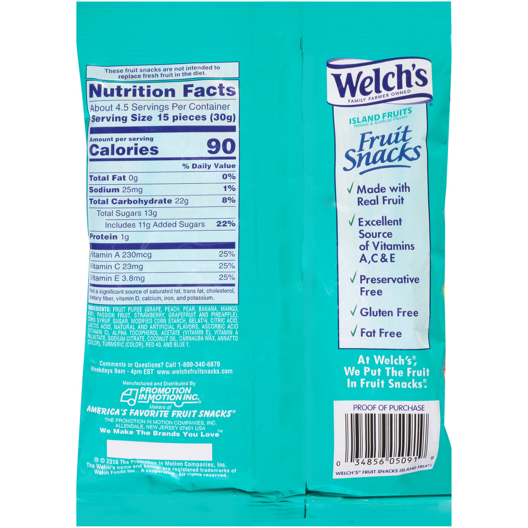 Welch's Island Fruits Fruit Snack-72 Count-1/Case