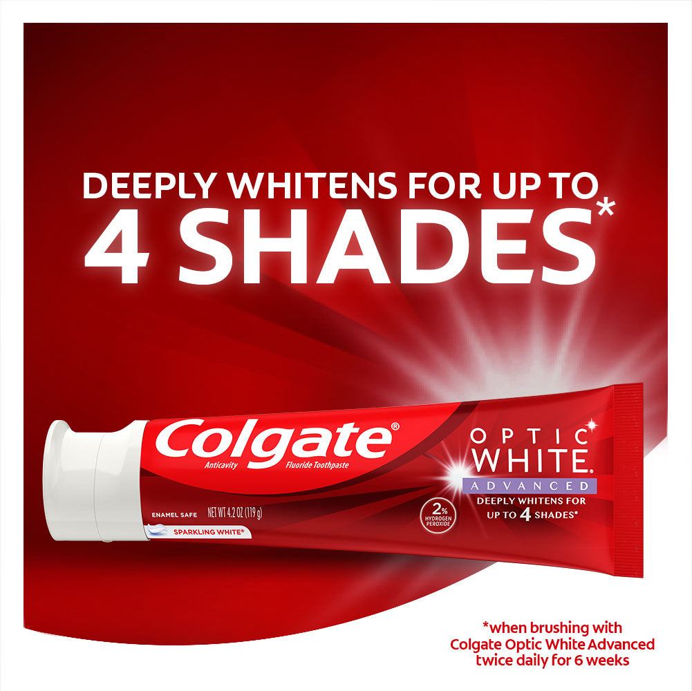 Colgate Optic White Advanced Toothpaste-3.2 oz.-6/Box-4/Case