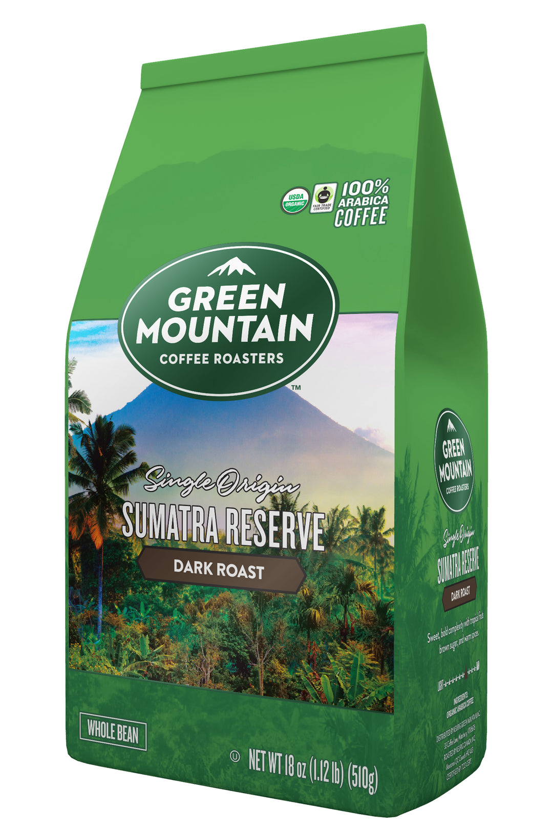 Green Mountain Coffee Whole Bean Sumatran Reserve-18 oz.-6/Case