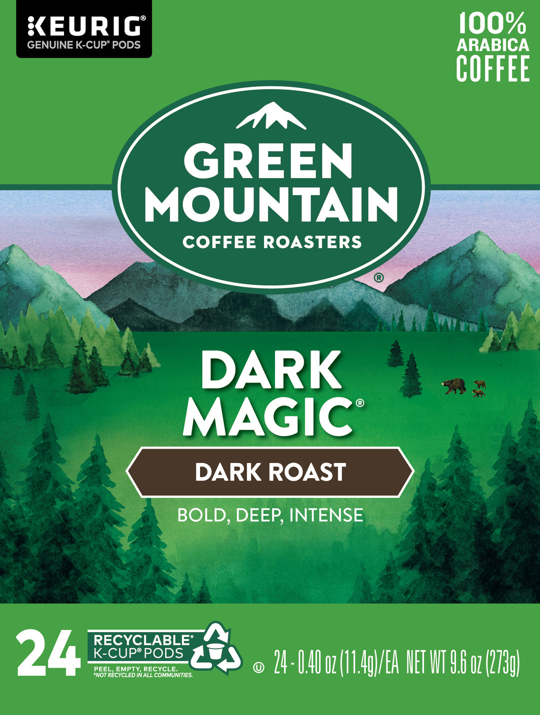 Green Mountain Coffee K-Cup Pod Dark Magic Decaffeinated-24 Count-4/Case