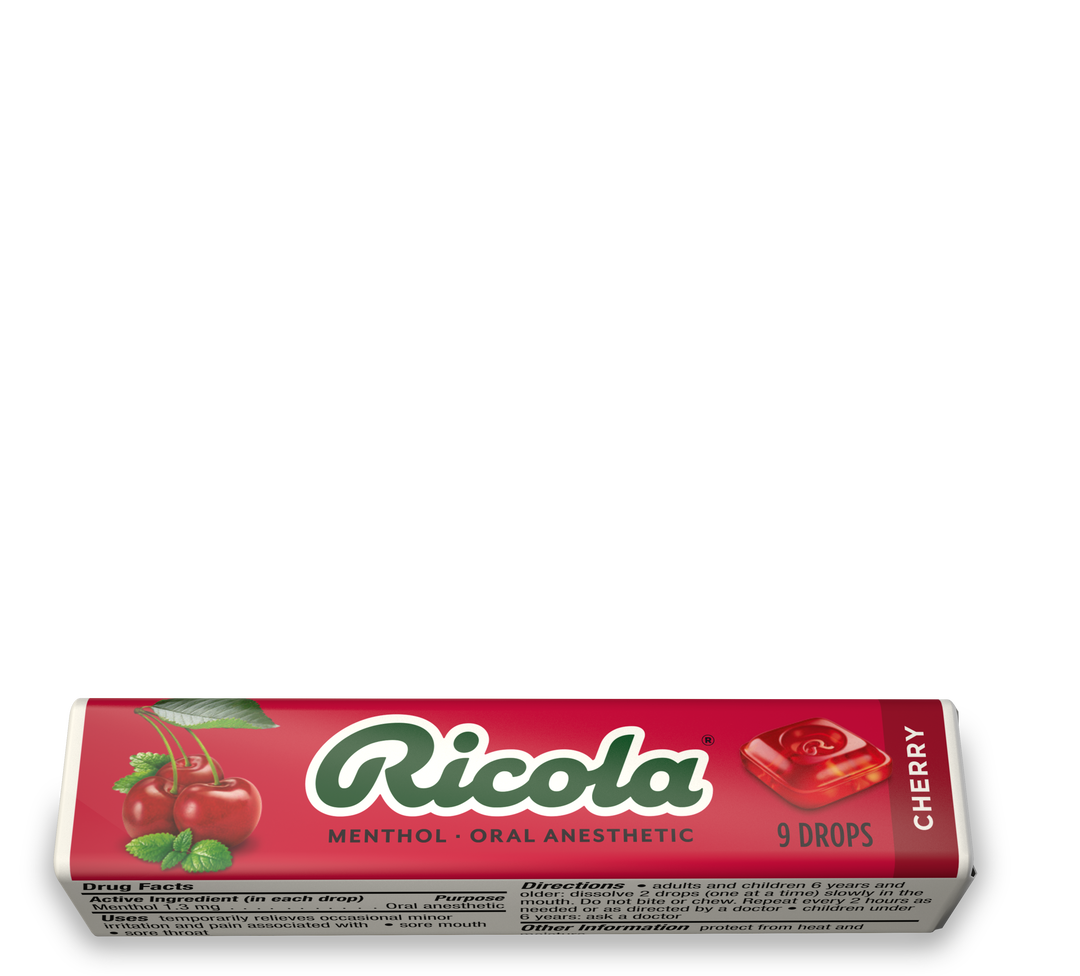 Ricola Sticks Oral Anesthetic Cherry-9 Count-20/Box-12/Case